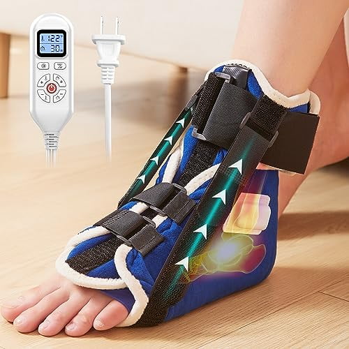 2IN1 Plantar Fasciitis Night Splint Heated Foot Brace for Plantar
