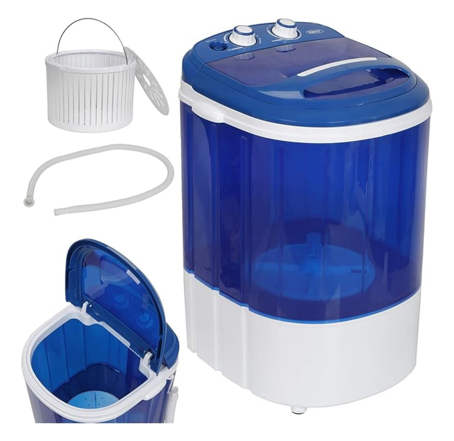 2-IN-1 Portable Washer and Spinner Combo, 5.7LBS Mini Washing Machine 2.2LBS Spin Dryer with Drain Pump and Hose, Semi-Automatic Compact Washer for Small Spaces, Camping