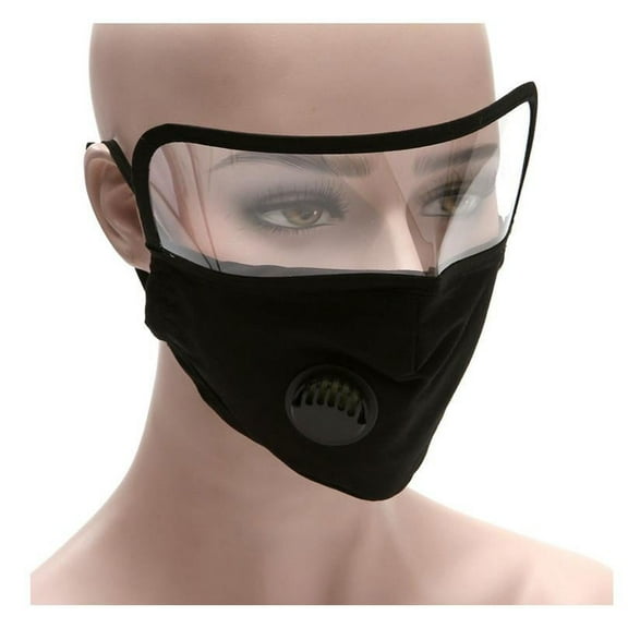 2 IN 1 Reusable Face Mask with Protective Face Shield Black