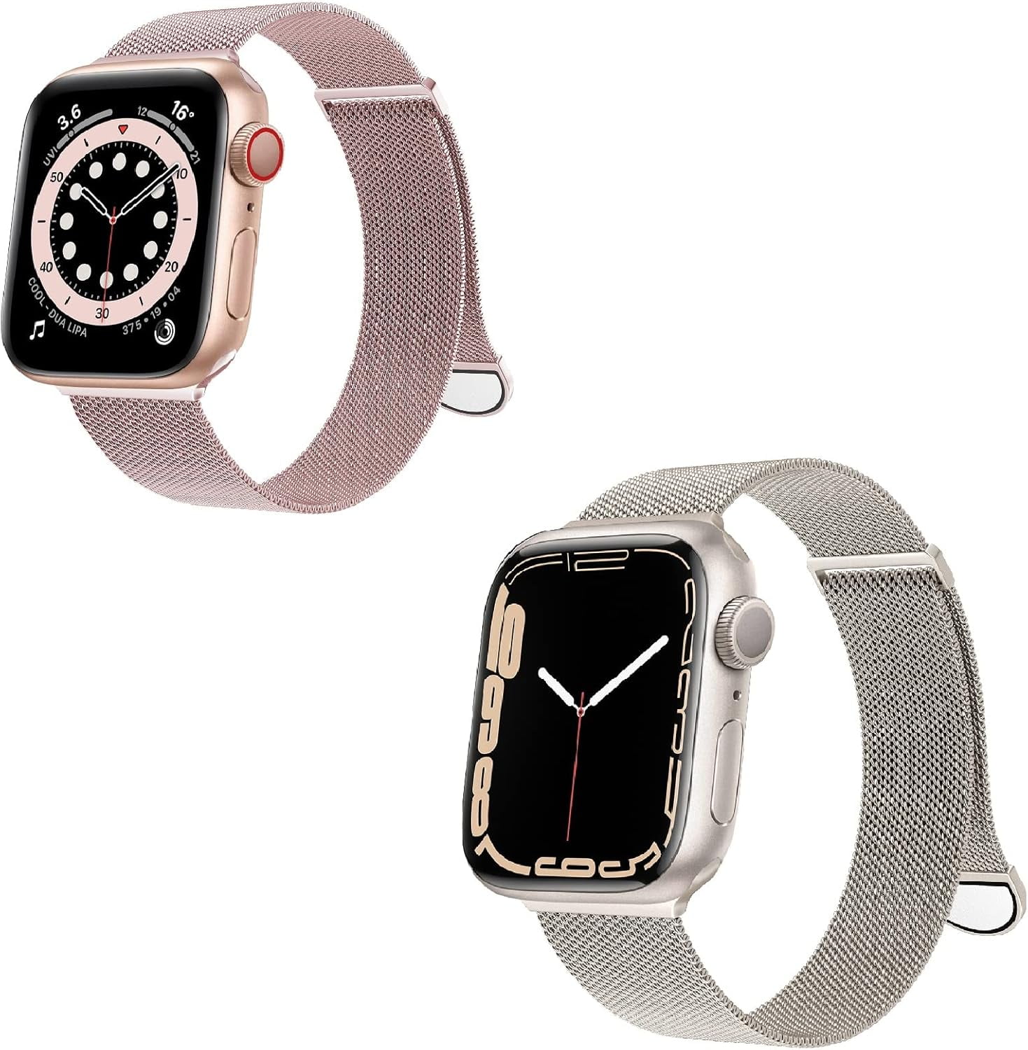 2 IN 1 Rose Gold Starlight Compatible with Apple Watch Band 38mm 40mm 41mm Walmart