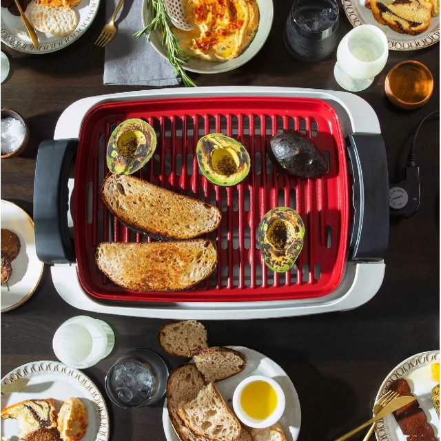 2IN1 SMOKELESS INDOOR CERAMIC NONSTICK GRILL & GRIDDLE