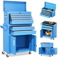 thumbnail image 1 of 2-IN-1  Tool Chest & Cabinet, Large Capacity 8-Drawer Rolling Tool Box Organizer with Wheels Lockable, Blue, 1 of 10