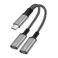 thumbnail image 1 of 2 IN 1 USB C Type C Splitter to Dual Type USB C Headphone Adapter Audio, 1 of 9