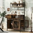 thumbnail image 1 of 2 IN 1 Versatile Dog Crate Side Cabinet Organizer, Hutch Kitchen Cabinet with Storage, Dog Kennel with Cup Board, Drawers, 1 of 17