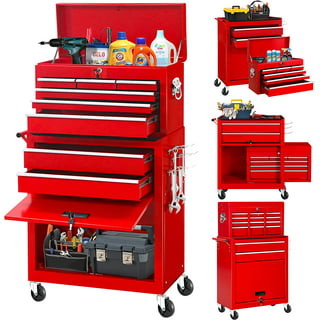 Costway 6-Drawer Rolling Tool Chest Storage Cabinet w/Riser Red ...