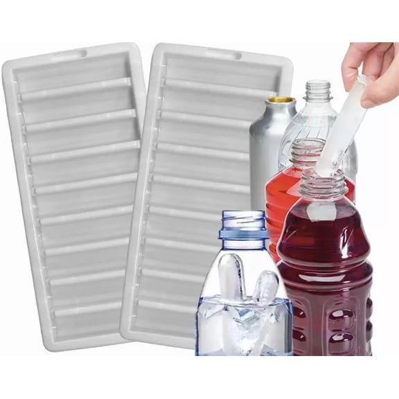 2 Ice Stick Trays  Bpa-Free, Long Ice Sticks For Water & Sports Bottles New