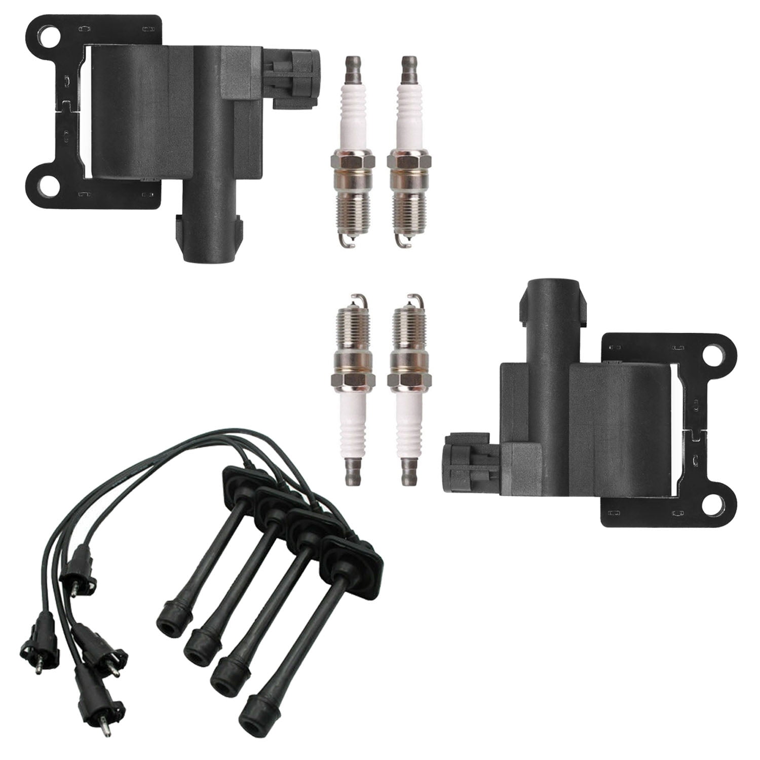 2 Ignition Coils, Wireset and 4 Platinum Spark Plugs Compatible with Toyota Camry RAV4 L4 Replacement for UF180 Fits select: 2000 TOYOTA CAMRY CE/LE/XLE, 2001 TOYOTA CAMRY LE/XLE
