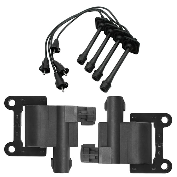 2 Ignition Coils and Wireset Compatible with 1997-2001 Toyota Camry Solara RAV4 2.0L 2.2L Replacement for UF180
