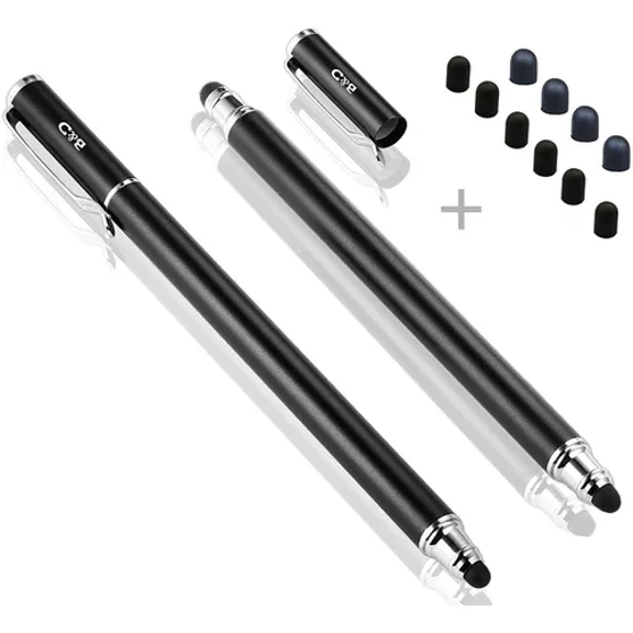 2 In 1, 2 Pcs 0.18-Inch Small Tip Stylus Rubber Bargains Depot Tips Black
