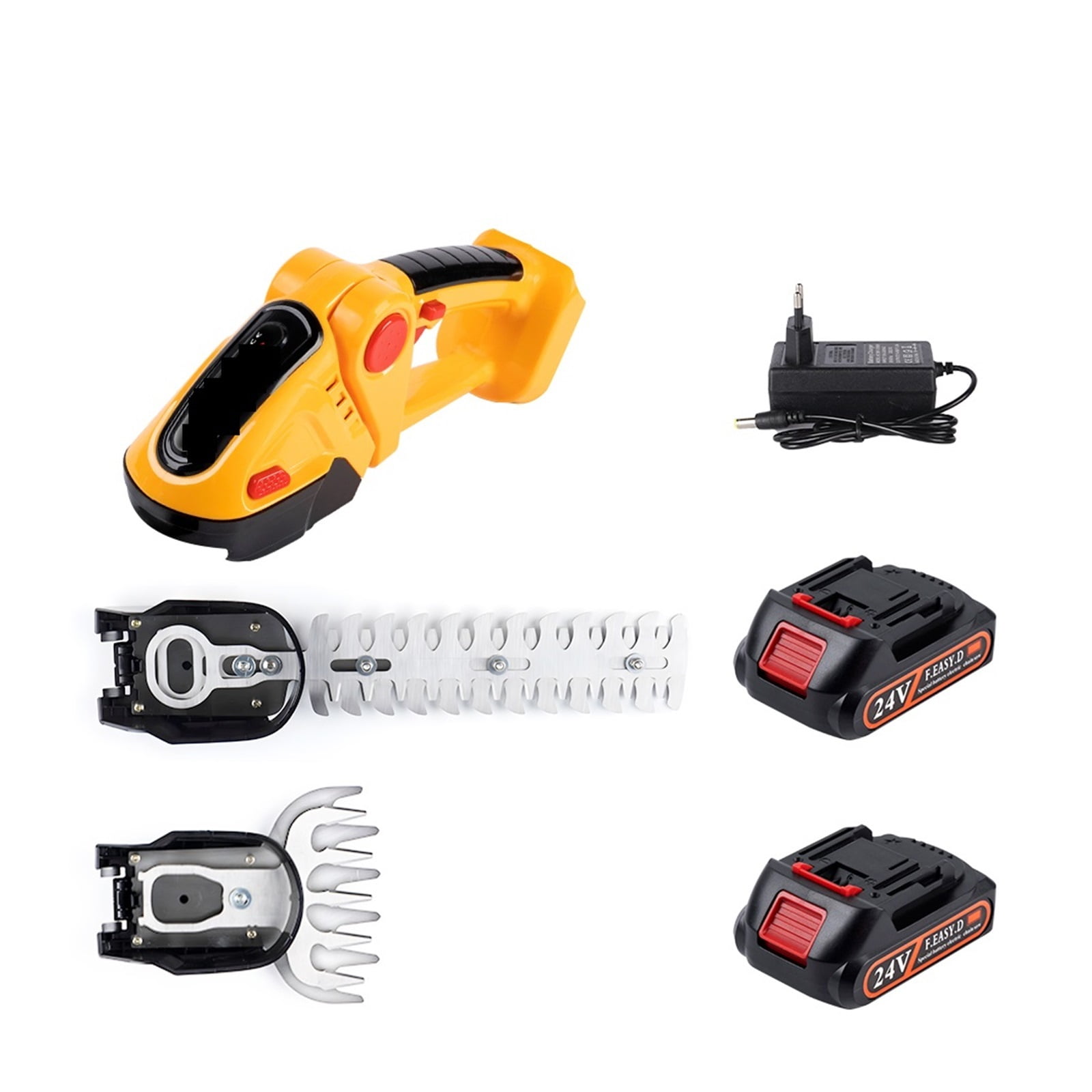 2 In 1 24V Cordless Electric Hedge Trimmer 20000RPM Rechargeable Handheld Household Shrub Weeding Pruning Mower Garden Tools ,2 IN 1 Trimmer & Edger