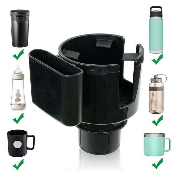 Yiyasu 2 In 1 Adjustable Car Cup Holder Expander Adapter with Phone Holder Mount Stand