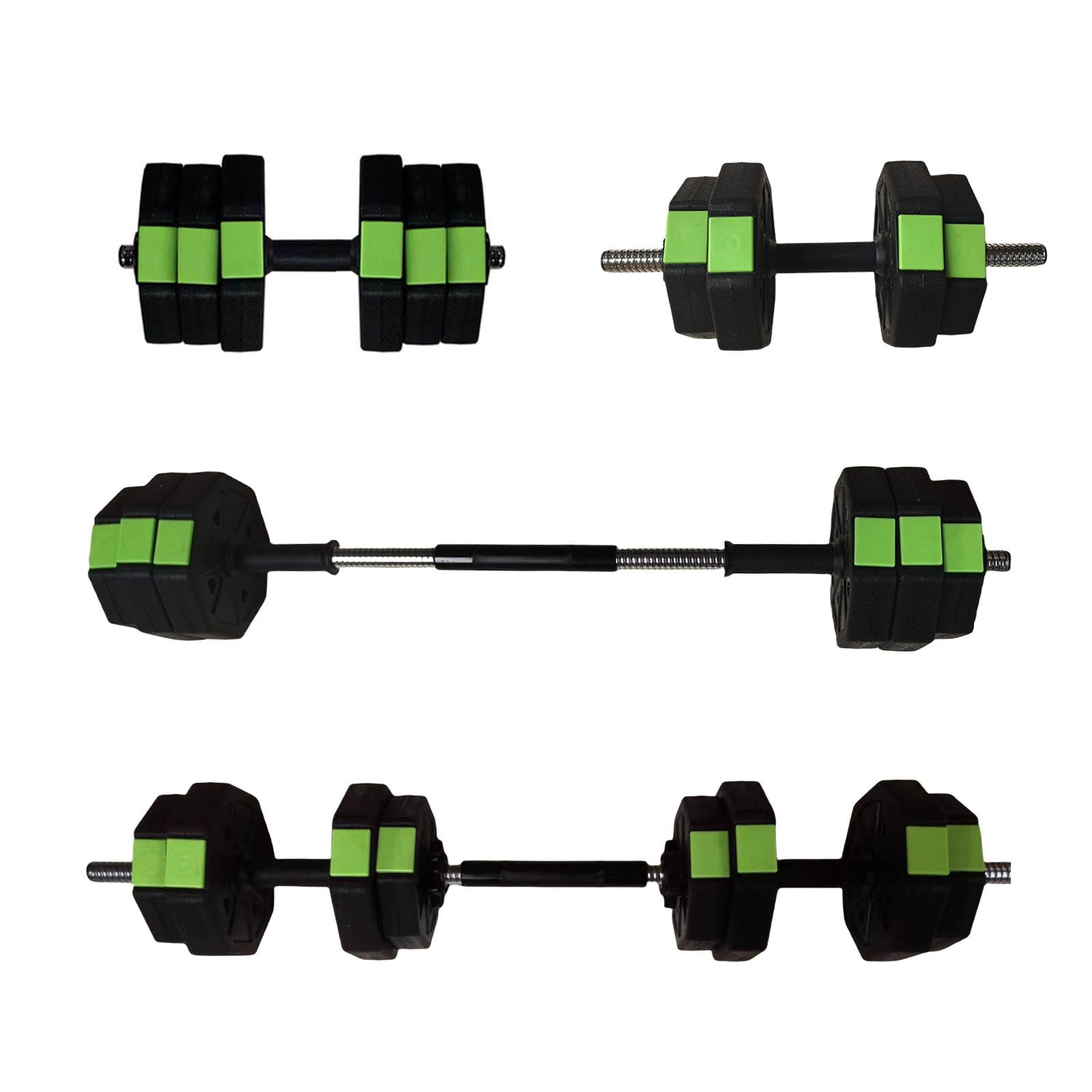 2-In-1 Adjustable Dumbbell Set - Dumbbell/Barbell/Kettlebell/Push Up Stand for Home Gym