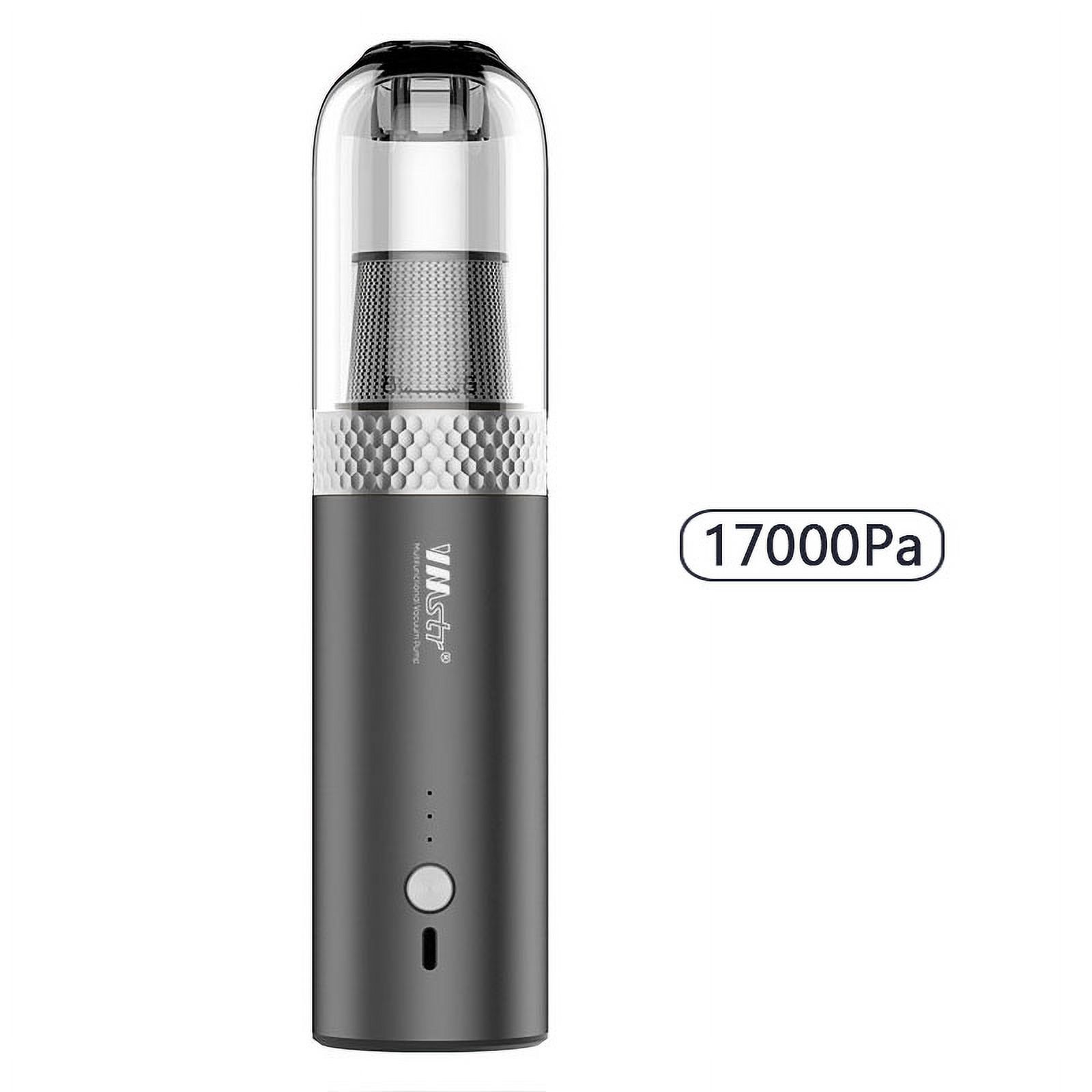 2 In 1 Air Pump Inflator Handheld Vacuum Cleaner 17KPa USB Rechargeable Portable Cordless Handheld Vacuum Cleaner for Car Home-A-17000Pa-Black