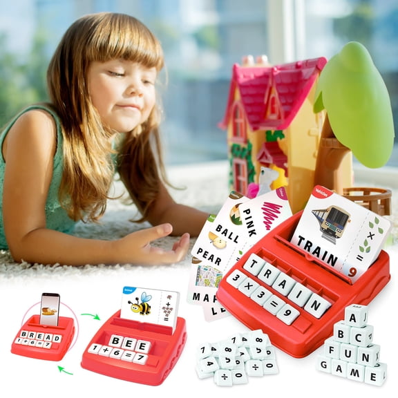 2 In 1 Alphabet Number Spelling Flash Card Set Portable Word Building Game For Adult Hobby Leisure Word Training Practice