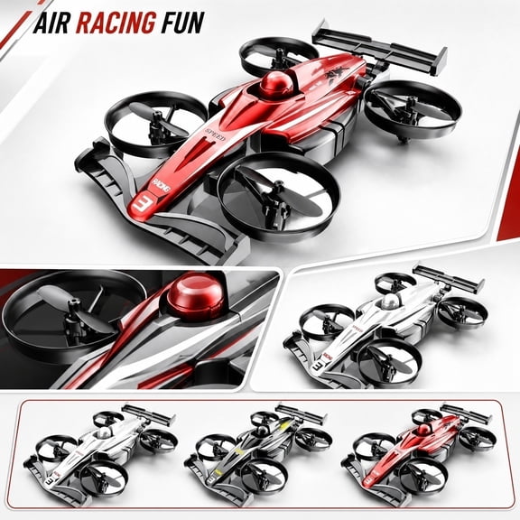 2-In-1 Amphibious Rc Toys, Amphibious Remote Car, Drifting Rc Car, Remote Helicopter for Student, White Land-Air Dual Mode Stunt Drift Racing Quadcopter Drone