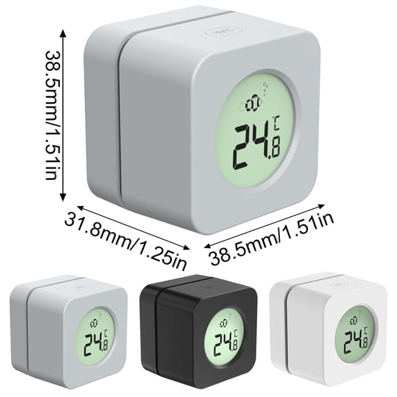 2-In-1 Aquarium Magnetic Algae Brush with Digital Thermometer, Colorful Smart Temperature Indicator and Strong Magnetic Scrubber for Glass Fish Tank Cleaning, Black — LAILLSH 2026 New