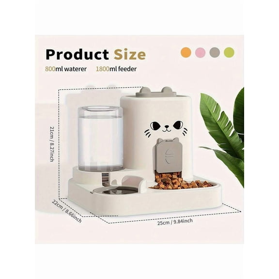 2-In-1 Automatic Pet Food & Water Dispenser - Detachable Large Capacity Feeder with Anti-Splash Design, Hands-Free Feeding Solution for Cats & Dogs, Pet Supplies for Busy Owners