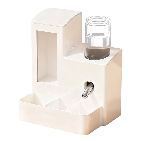 2 In 1 Automatic Pet Food and Water Dispenser Leak Proof No Bottle for Small Animal Cage Habitat Hamster Ferret Rabbit Pig