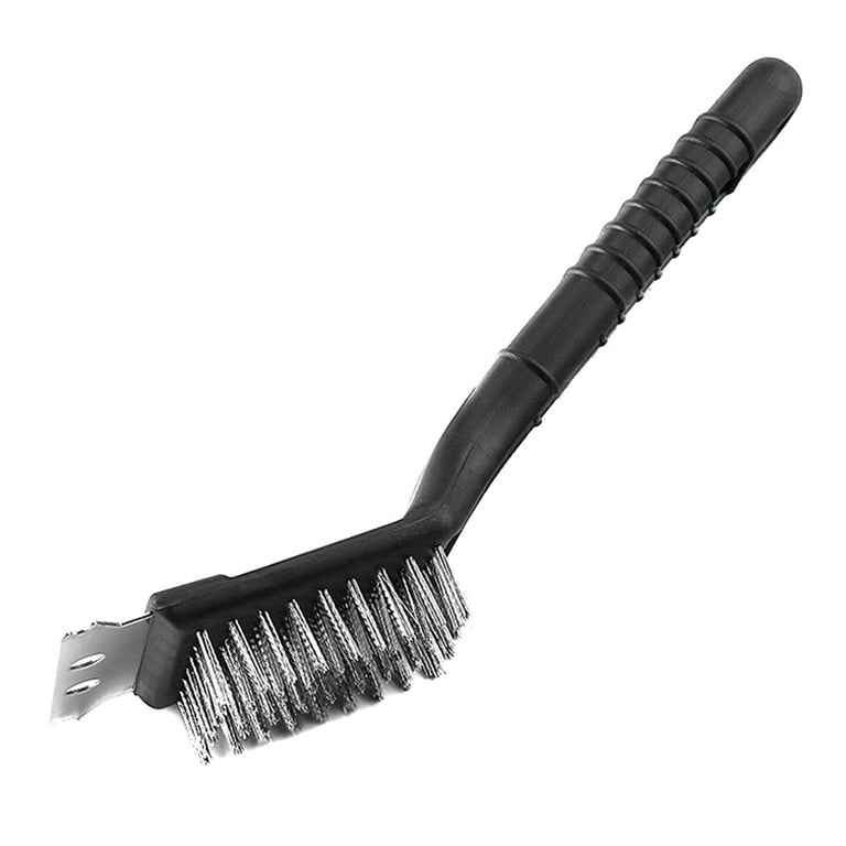 2-in-1 BBQ Barbecue Grill Cleaner Brush Metal Scraper Steel Wire Brush Tool with Comfortable Handle Barbecue Accessories