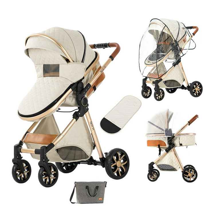2 in 1 Baby Stroller with Sleeping Bassinet Mode and Adjustable Backrest for Toddler Sitting Mode Size Stroller Bassinet Inner 81 35.5cm Stroller