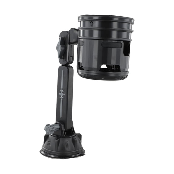 2-In-1 Car Cup Holder 3.5 Inch Suction Cup 360° Adjustable Foldable Drink Mount For Cars Trucks Vans Boats Anti-Slip Stable Beverage Holder Wide Compatibility ABS Material Black(Gray)