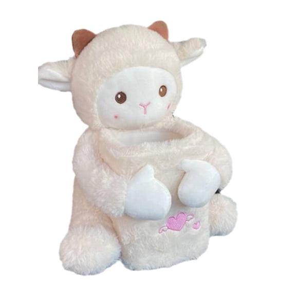 2 In 1 Car Tissue Box Cartoon Animal Garbage Can Dog Monkey Rabbit Short Plush Armrest Holder Phone Box Tissue Z5h0 For Car Box