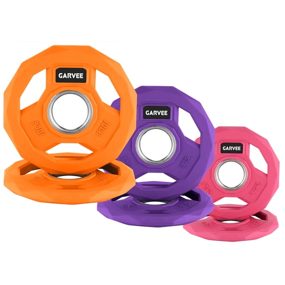 2-In-1 Cast Iron Rubber Coated Color-Coded Weight Plates – 2.5LB, 5LB, 10LB, 25LB, 35LB, 45LB Options | Single, Pair & Full Sets for Home Gym & Strength Training