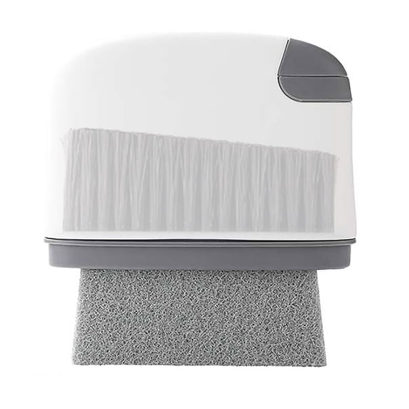 2 In 1 Cleaning Brush - Upgraded Tool for Window Tracks Sliding Doors Sills Tile Lines and Vents - Handheld Grout Brush for Tight Spaces