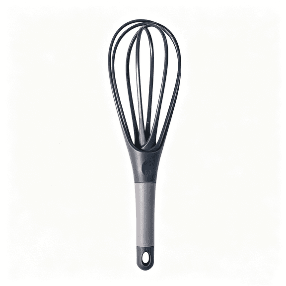 2-In-1 Collapsible Twist Whisk, Plastic Balloon Egg Beater for Baking & Cooking, Gray
