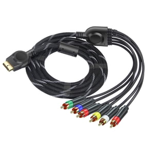 2 In 1 Component YPbPr AV Cable for PS2/PS3, 180cm, Black
