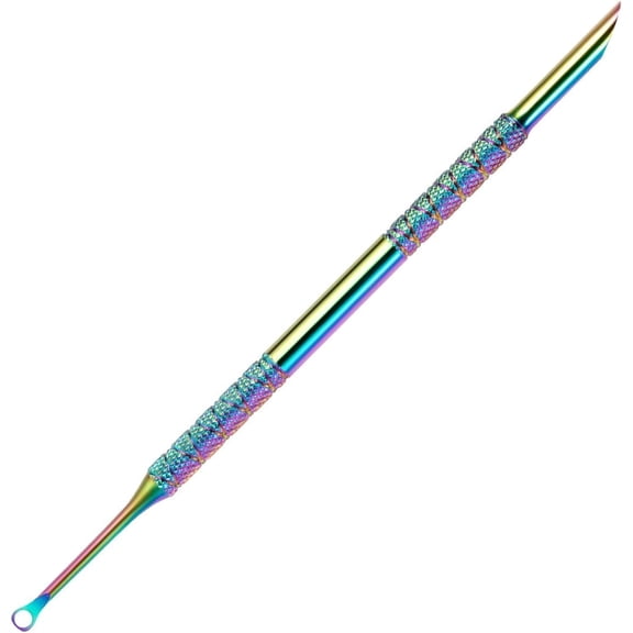 2-In-1 Cuticle Pusher Tool,Nail Etching Tool,Dual Ended Gel Nail Polish Remover Tool,Stainless Steel Nail Scraper,Loop & Beveled Head,Cuticle Sticks,Manicure Tools,for Cuticle Trimmer Pedicure