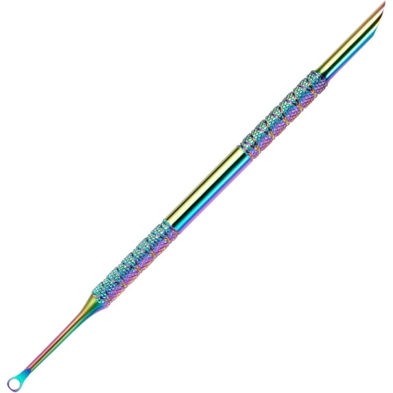 2-In-1 Cuticle Pusher Tool,Nail Etching Tool,Dual Ended Gel Nail Polish Remover Tool,Stainless Steel Nail Scraper,Loop & Beveled Head,Cuticle Sticks,Manicure Tools,for Cuticle Trimmer Pedicure