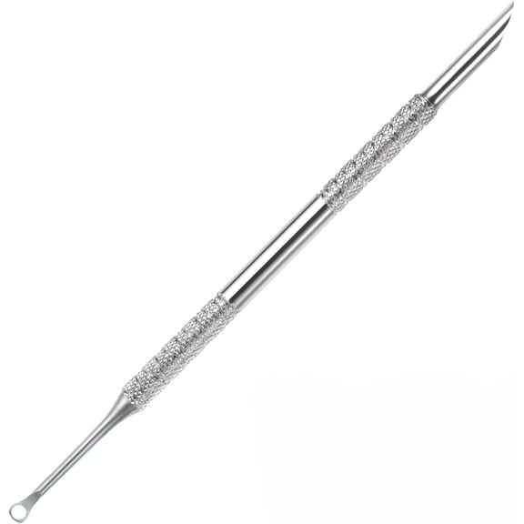 2-In-1 Cuticle Pusher Tool,Nail Etching Tool,Dual Ended Gel Nail Polish Remover Tool,Stainless Steel Nail Scraper,Loop & Beveled Head,Cuticle Sticks,Manicure Tools,for Cuticle Trimmer Pedicure