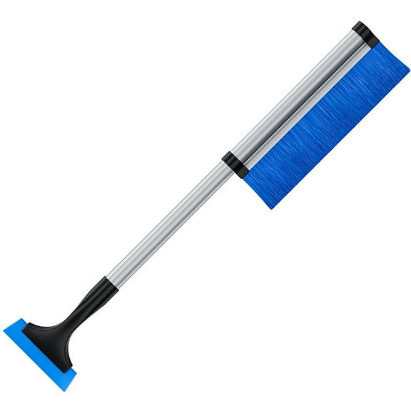2-In-1 Detachable Car Snow And Ice Scraper Brush With Extendable Foam Grip Handle For Windshield Cleaning On Suv Trucks And Vehicles