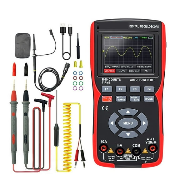 2 In 1 Digital Oscilloscope Multimeter 48MSa/s Sampling Rate 10Mhz Bandwidth 9999 Counts 2.8inch Multimetro ,Professional Designed
