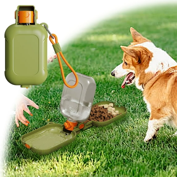 2 In 1 Dog Water Bottle for Outdoor Use with 460ml Capacity and Food Bowl Ideal for Dogs and Cats Conveniently Portable for Various Adventures