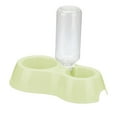 thumbnail image 1 of Automatic Feeders 2 In 1 Double Cat Dog Bowls Drinker Dish Set for Watering Waterer Bottle Food Bowl Set for Kitty Rabbit Animals, 1 of 3