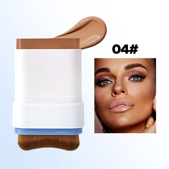 2 In 1 Dual Matte Foundation Stick,Face Tint Balm Foundation with Brush,Concealer Stick for Foundation Makeup,Contour Sticks for Face Makeup Women
