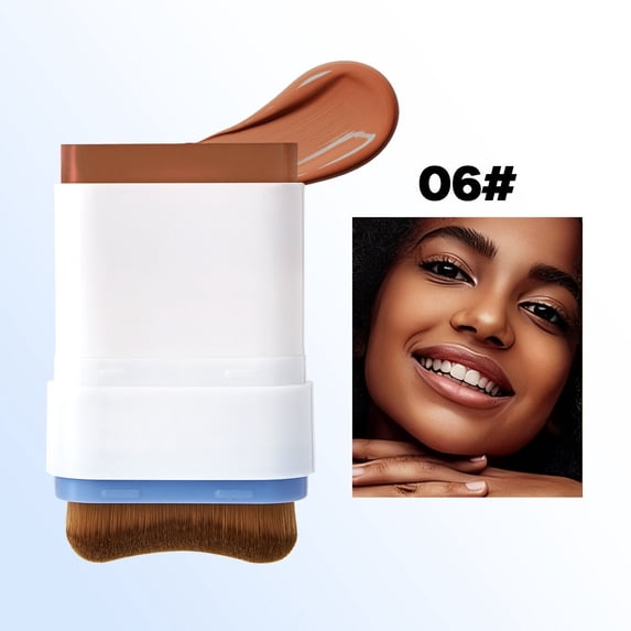 2 In 1 Dual Matte Foundation Stick,Face Tint Balm Foundation with Brush,Concealer Stick for Foundation Makeup,Contour Sticks for Face Makeup Women