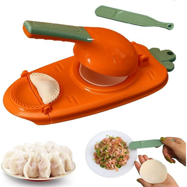 2 In 1 Dumpling Maker, Household Automatic Dumpling Maker, Pierogi Maker  Empanada Mold with Dough Pressing Making Tools for Empanada, Dumpling,  Pierogi & Hand Pie (Orange) 