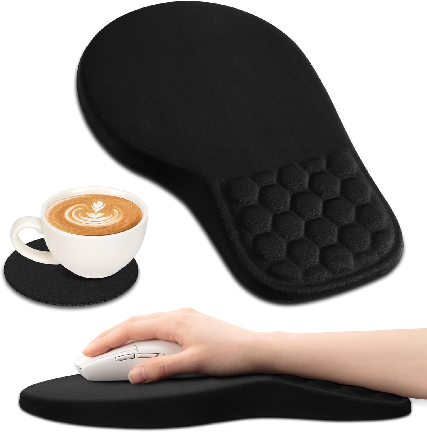 2 In 1 Ergonomic Mouse Pad With Wrist Support, Wrist Pad Cushion For