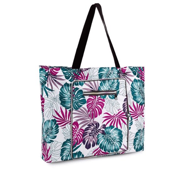 2 In 1 Foldable Large Waterproof Tote Bag with Zipper for Beach, Travel, Gym and Swim