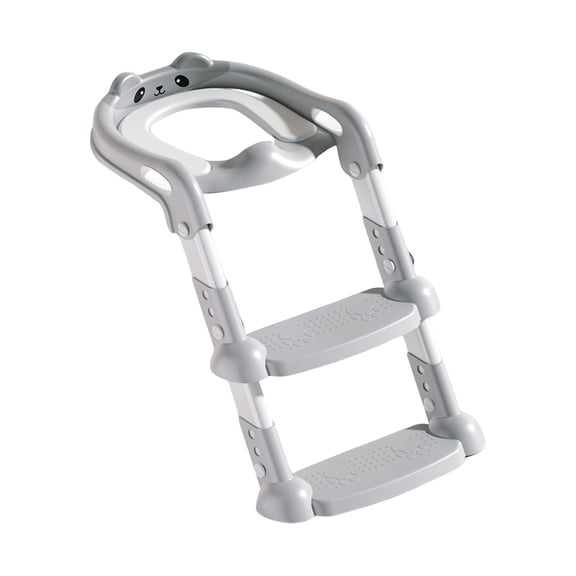 2 In 1 Foldable Potty Trainer Step Stool With Soft/Hard Seat Pad Detail Nonslip Design Treads For Bathroom Safety