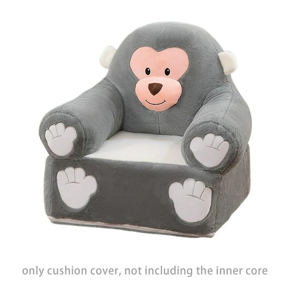 2 In 1 Folding Children's Sofa Backrest Armchair, Cute Cartoon Lazy Baby Chair Comfy Foldable Couch, Removable Washable Velvet Cover