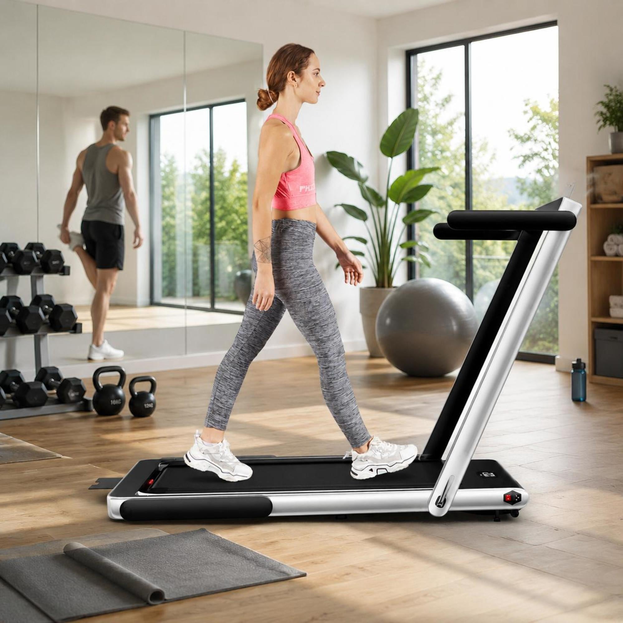 2-In-1 Folding Treadmill, 2.25Hp Walking Pad with Led Display, App ...