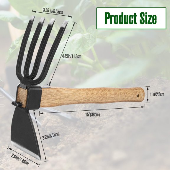 2-In-1 Garden Hoe with Tiller for Weeding and Soil Cultivation