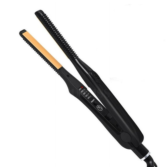 Fast Heating PTC Ceramic Tourmaline Ionic Flat Iron Hair Straightener Straightens Curls Hair Care Styling (black,us)