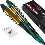 2 In 1 Hair Straightener and Curler Iron Styling Tool, 30s Fast Heat, 4 Temps, Flat Iron Curling Iron in One