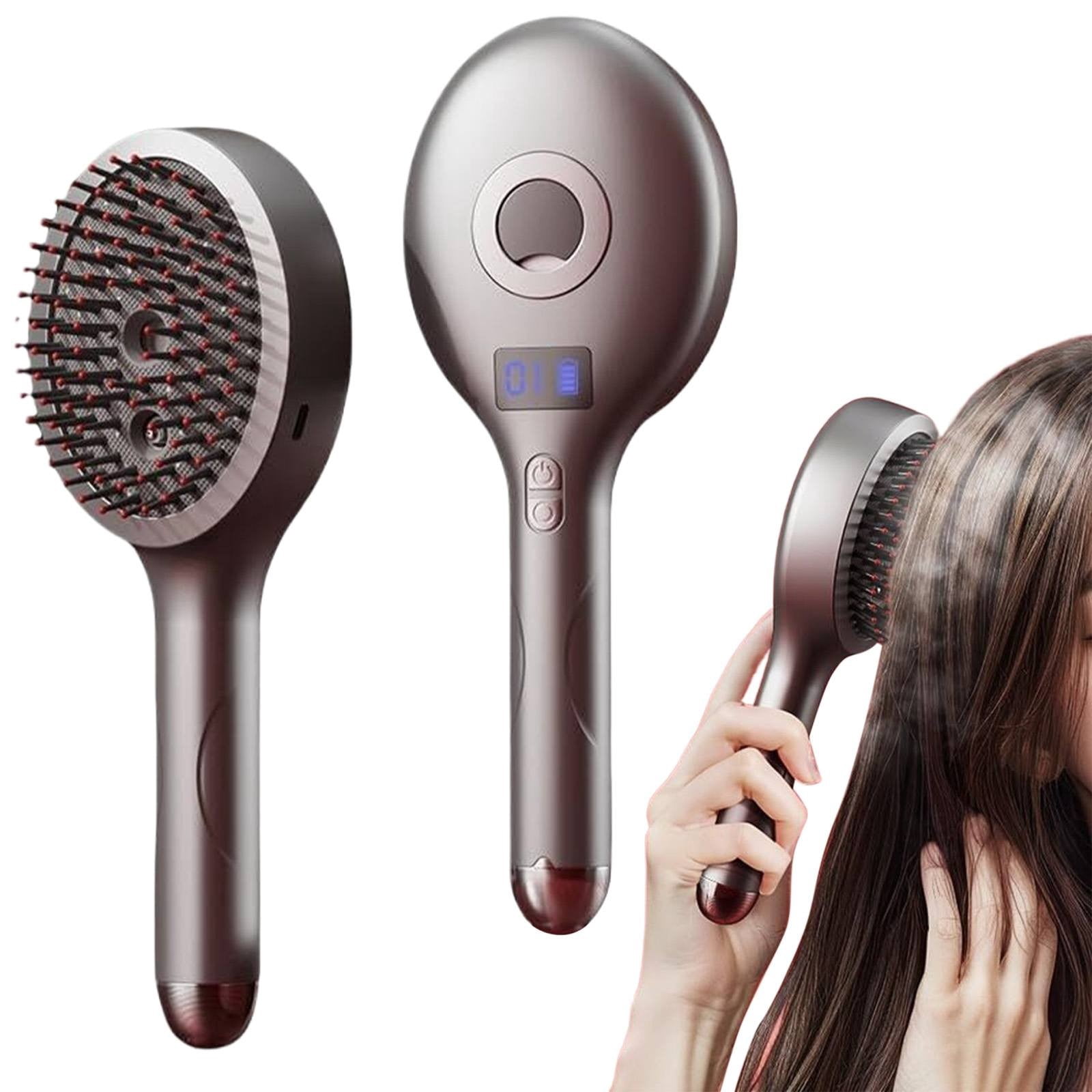 2-In-1 Hair Styling Brush & Spray - Soft Glide Detangling Wet & Dry Hair Brush, Frizz-Free Smooth Finish, Portable Travel Hair Tool, Pink, Perfect For Salon, Home, & Holiday Gifts