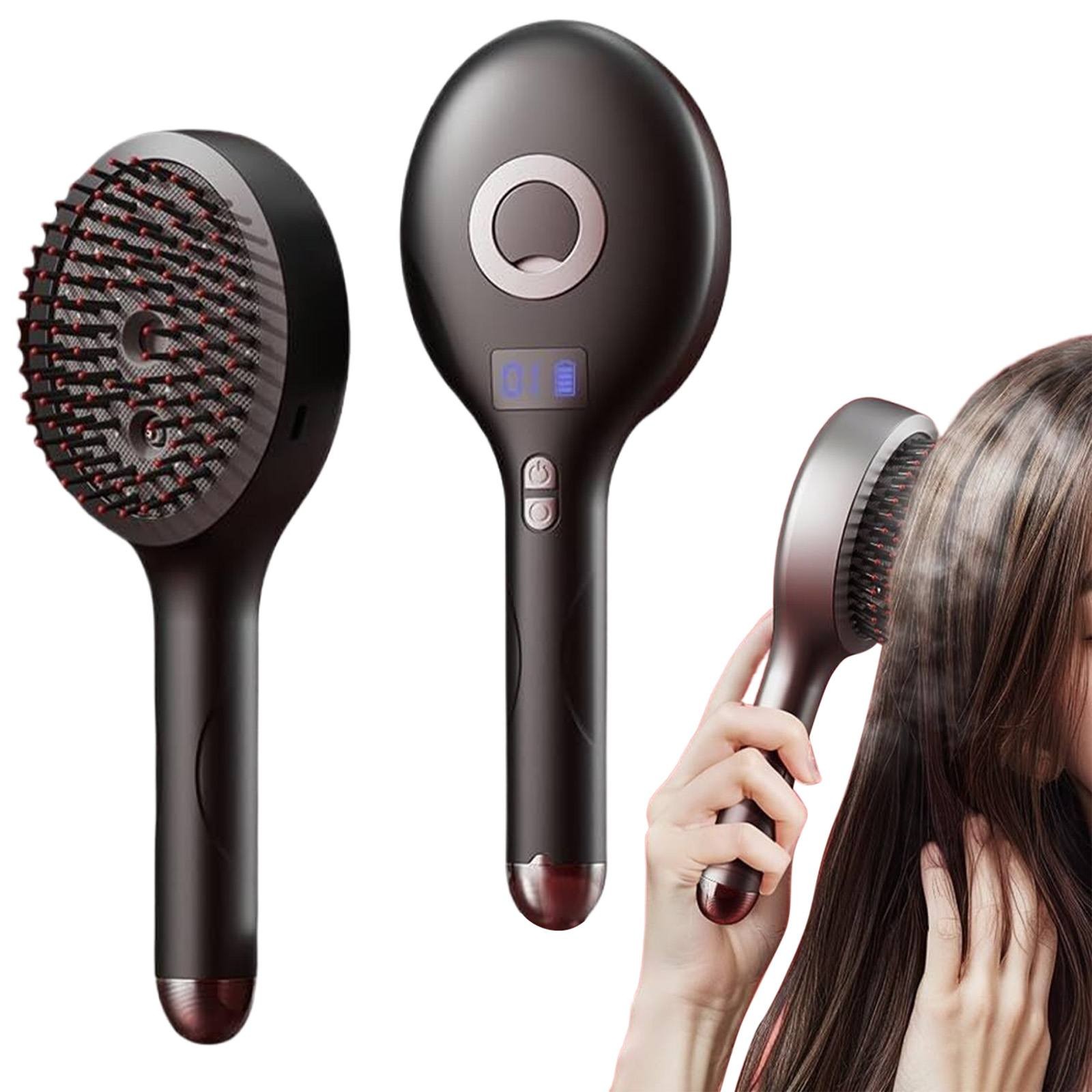 2-In-1 Hair Styling Brush & Spray - Soft Glide Detangling Wet & Dry Hair Brush, Frizz-Free Smooth Finish, Portable Travel Hair Tool, Pink, Perfect For Salon, Home, & Holiday Gifts